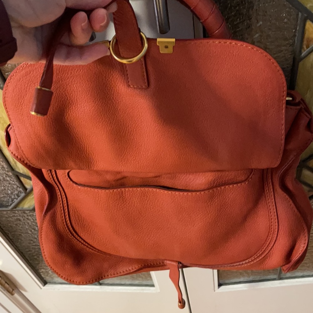 Chloe Marcie handbag in tan/brass/faded rose - Picture 6 of 16